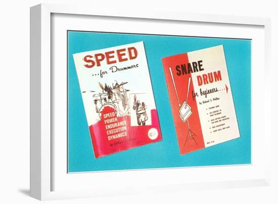 Drum Instruction Books, Retro-null-Framed Art Print