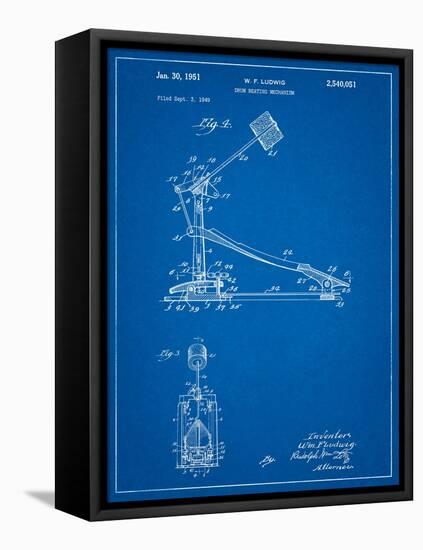 Drum Kick Pedal-Cole Borders-Framed Stretched Canvas