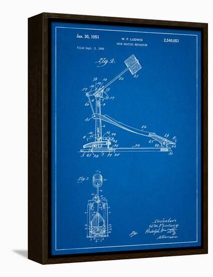 Drum Kick Pedal-Cole Borders-Framed Stretched Canvas