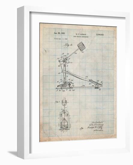 Drum Kick Pedal-Cole Borders-Framed Art Print