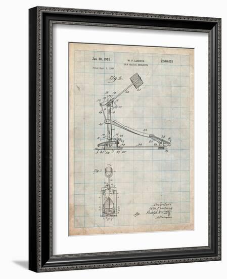 Drum Kick Pedal-Cole Borders-Framed Art Print