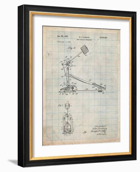 Drum Kick Pedal-Cole Borders-Framed Art Print