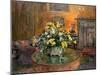 Drum Table with Yellow Flowers (Oil on Canvas)-Susan Ryder-Mounted Giclee Print