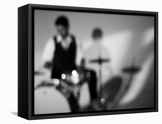 Drummer 1 BW-John Gusky-Framed Premier Image Canvas