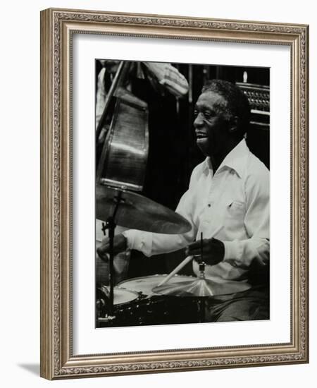 Drummer Art Blakey Playing at the Forum Theatre, Hatfield, Hertfordshire, 1978-Denis Williams-Framed Photographic Print