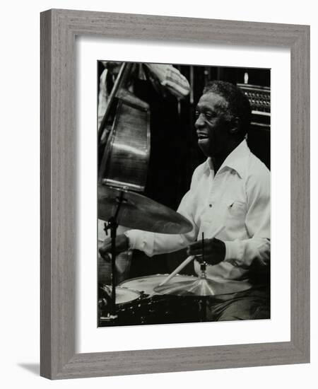 Drummer Art Blakey Playing at the Forum Theatre, Hatfield, Hertfordshire, 1978-Denis Williams-Framed Photographic Print