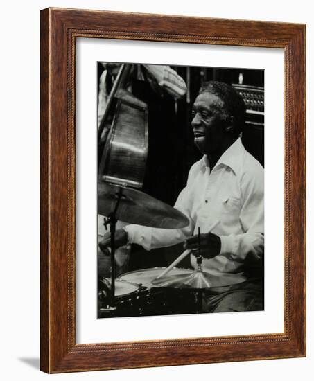 Drummer Art Blakey Playing at the Forum Theatre, Hatfield, Hertfordshire, 1978-Denis Williams-Framed Photographic Print