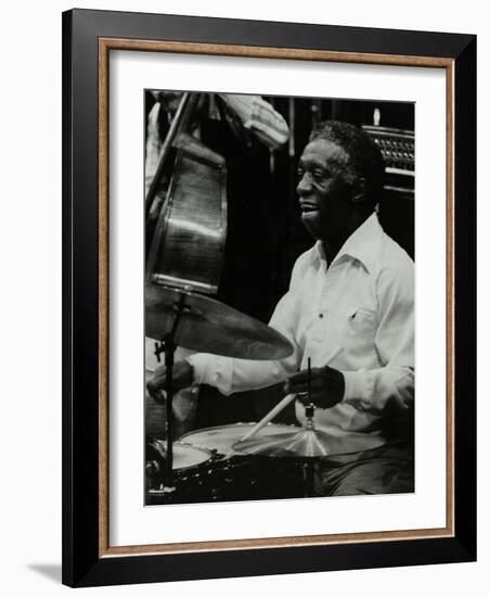 Drummer Art Blakey Playing at the Forum Theatre, Hatfield, Hertfordshire, 1978-Denis Williams-Framed Photographic Print