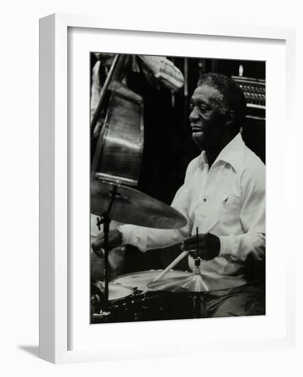 Drummer Art Blakey Playing at the Forum Theatre, Hatfield, Hertfordshire, 1978-Denis Williams-Framed Photographic Print