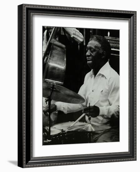 Drummer Art Blakey Playing at the Forum Theatre, Hatfield, Hertfordshire, 1978-Denis Williams-Framed Photographic Print