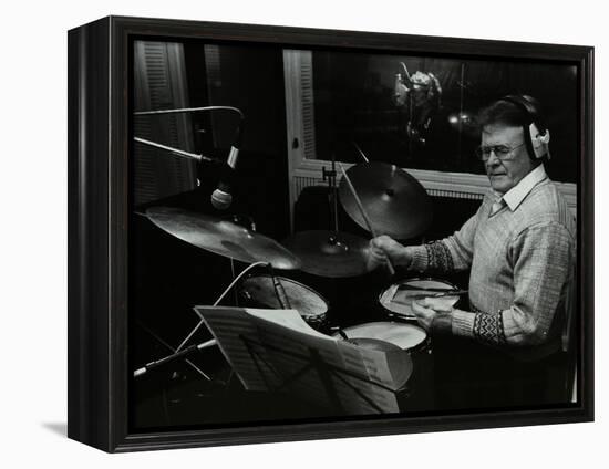 Drummer Bobby Orr at the Ted Taylor Recording Studio, London, 12 January 1988-Denis Williams-Framed Premier Image Canvas