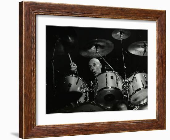 Drummer Eric Delaney Playing at the Forum Theatre, Hatfield, Hertfordshire, 6 May 1983-Denis Williams-Framed Photographic Print