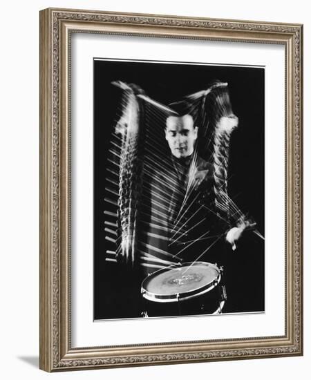 Drummer Gene Krupa Performing at Gjon Mili's Studio-Gjon Mili-Framed Premium Photographic Print