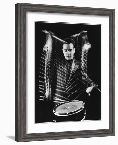 Drummer Gene Krupa Performing at Gjon Mili's Studio-Gjon Mili-Framed Premium Photographic Print