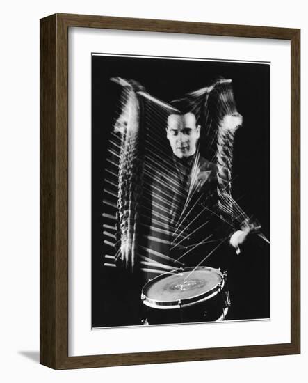 Drummer Gene Krupa Performing at Gjon Mili's Studio-Gjon Mili-Framed Premium Photographic Print