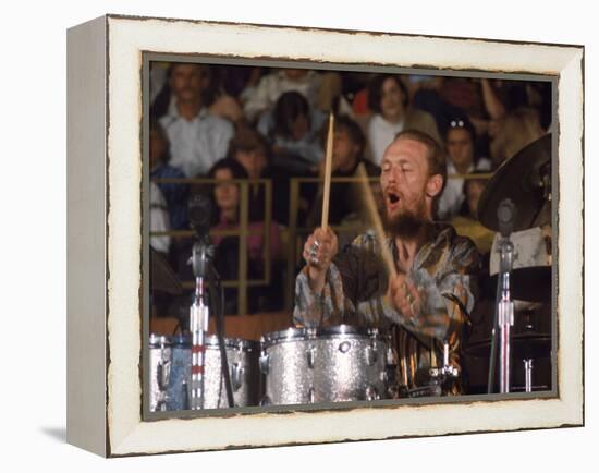 Drummer Ginger Baker of the Band Blind Faith in Concert at the Los Angeles Forum-John Olson-Framed Premier Image Canvas