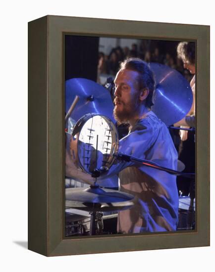 Drummer Ginger Baker of the Band Blind Faith in Concert at the Los Angeles Forum-John Olson-Framed Premier Image Canvas