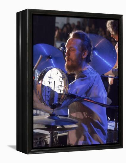 Drummer Ginger Baker of the Band Blind Faith in Concert at the Los Angeles Forum-John Olson-Framed Premier Image Canvas