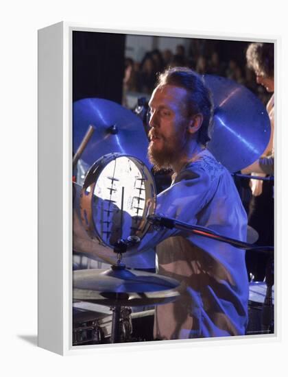 Drummer Ginger Baker of the Band Blind Faith in Concert at the Los Angeles Forum-John Olson-Framed Premier Image Canvas