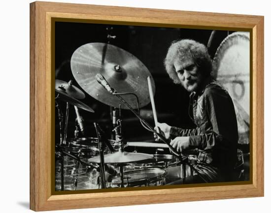 Drummer Ginger Baker Performing at the Forum Theatre, Hatfield, Hertfordshire, 1980-Denis Williams-Framed Premier Image Canvas