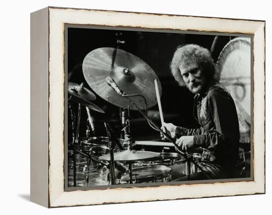 Drummer Ginger Baker Performing at the Forum Theatre, Hatfield, Hertfordshire, 1980-Denis Williams-Framed Premier Image Canvas