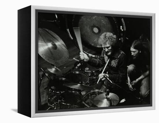 Drummer Ginger Baker Performing at the Forum Theatre, Hatfield, Hertfordshire, 1980-Denis Williams-Framed Premier Image Canvas