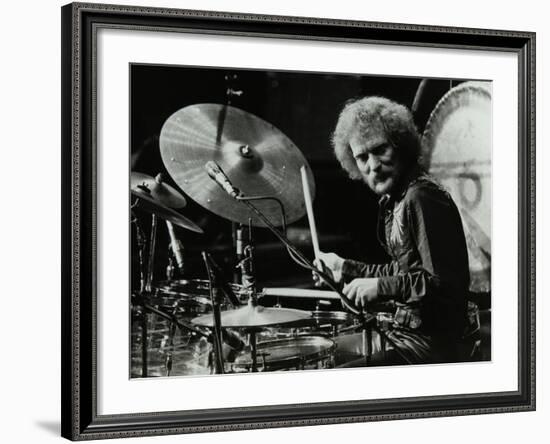 Drummer Ginger Baker Performing at the Forum Theatre, Hatfield, Hertfordshire, 1980-Denis Williams-Framed Photographic Print