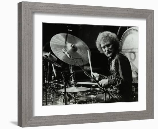 Drummer Ginger Baker Performing at the Forum Theatre, Hatfield, Hertfordshire, 1980-Denis Williams-Framed Photographic Print