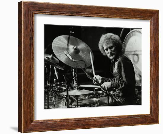 Drummer Ginger Baker Performing at the Forum Theatre, Hatfield, Hertfordshire, 1980-Denis Williams-Framed Photographic Print