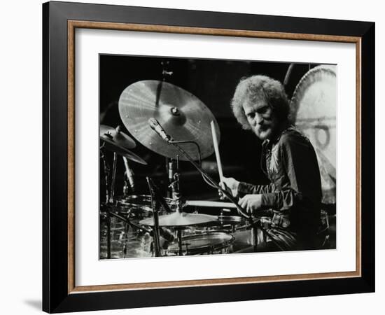 Drummer Ginger Baker Performing at the Forum Theatre, Hatfield, Hertfordshire, 1980-Denis Williams-Framed Photographic Print