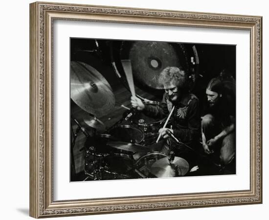 Drummer Ginger Baker Performing at the Forum Theatre, Hatfield, Hertfordshire, 1980-Denis Williams-Framed Photographic Print