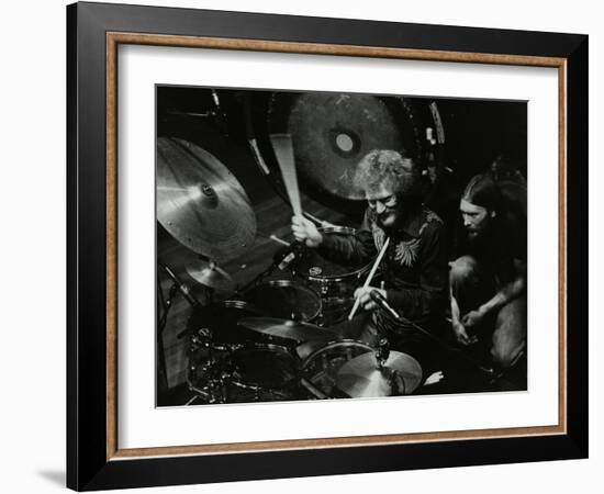 Drummer Ginger Baker Performing at the Forum Theatre, Hatfield, Hertfordshire, 1980-Denis Williams-Framed Photographic Print