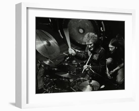 Drummer Ginger Baker Performing at the Forum Theatre, Hatfield, Hertfordshire, 1980-Denis Williams-Framed Photographic Print