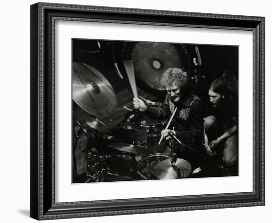 Drummer Ginger Baker Performing at the Forum Theatre, Hatfield, Hertfordshire, 1980-Denis Williams-Framed Photographic Print