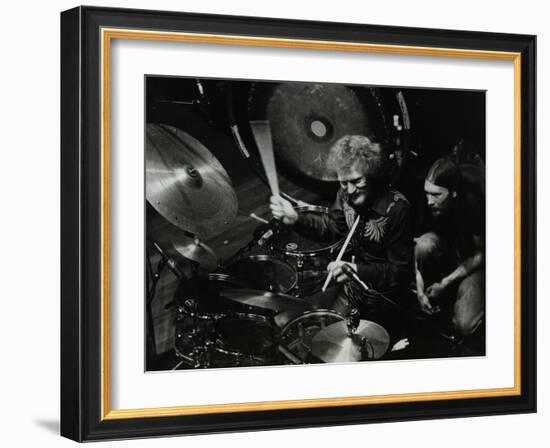 Drummer Ginger Baker Performing at the Forum Theatre, Hatfield, Hertfordshire, 1980-Denis Williams-Framed Photographic Print