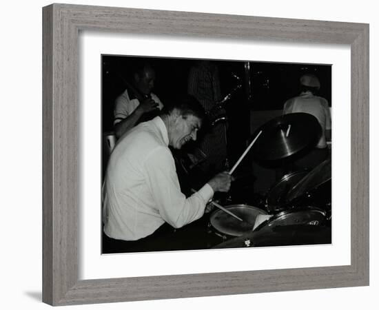 Drummer Jack Parnell Playing at the Middlesex and Herts Country Club, Harrow Weald, London, 1981-Denis Williams-Framed Photographic Print