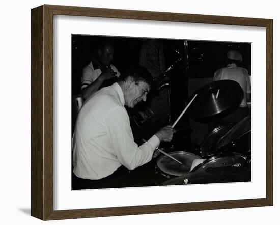 Drummer Jack Parnell Playing at the Middlesex and Herts Country Club, Harrow Weald, London, 1981-Denis Williams-Framed Photographic Print