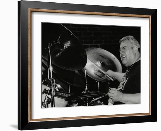 Drummer Martin Drew Playing at the Fairway, Welwyn Garden City, Hertfordshire, 15 February 1998-Denis Williams-Framed Photographic Print