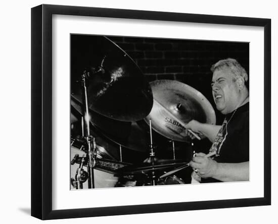 Drummer Martin Drew Playing at the Fairway, Welwyn Garden City, Hertfordshire, 15 February 1998-Denis Williams-Framed Photographic Print