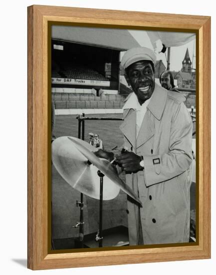 Drummer Mickey Roker at the Newport Jazz Festival, Ayresome Park, Middlesbrough, 1978-Denis Williams-Framed Premier Image Canvas