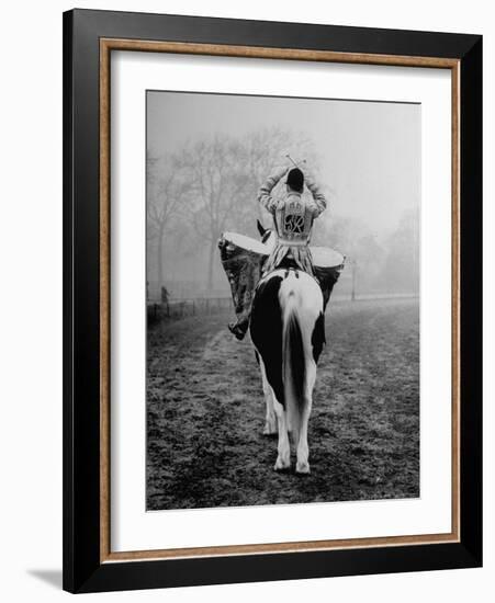 Drummer of Royal Horse Guards Playing Silver Drums Given Regiment by George III in 1805-Cornell Capa-Framed Photographic Print