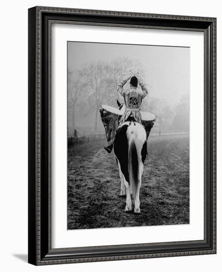 Drummer of Royal Horse Guards Playing Silver Drums Given Regiment by George III in 1805-Cornell Capa-Framed Photographic Print