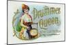 Drummer Queen Brand Cigar Inner Box Label, She Can't Be Beat-Lantern Press-Mounted Art Print