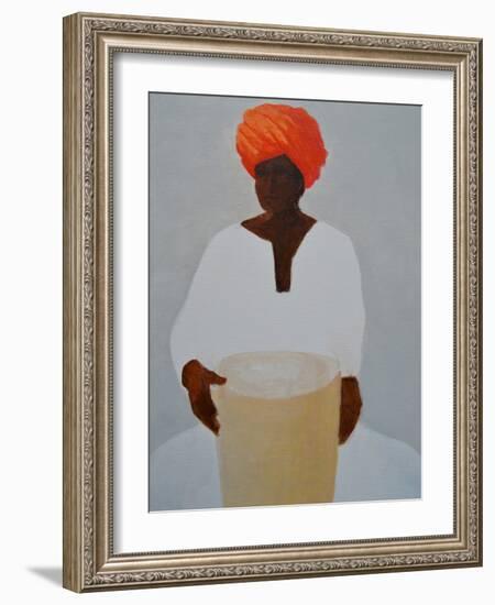 Drummer, Red Turban-Lincoln Seligman-Framed Giclee Print