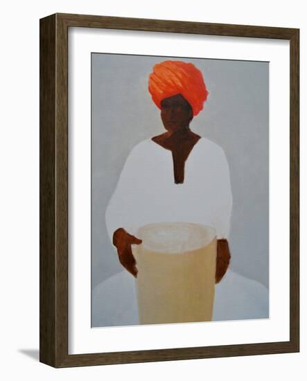 Drummer, Red Turban-Lincoln Seligman-Framed Giclee Print