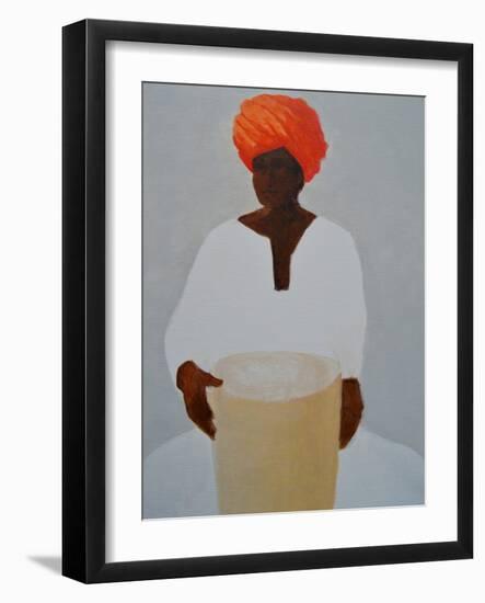 Drummer, Red Turban-Lincoln Seligman-Framed Giclee Print