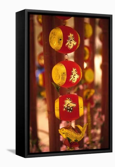 Drums and Fish Chinese New Year Decorations, Beijing, China-William Perry-Framed Premier Image Canvas