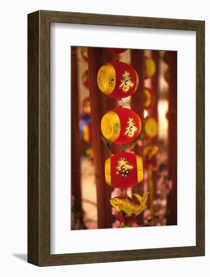 Drums and Fish Chinese New Year Decorations, Beijing, China-William Perry-Framed Photographic Print