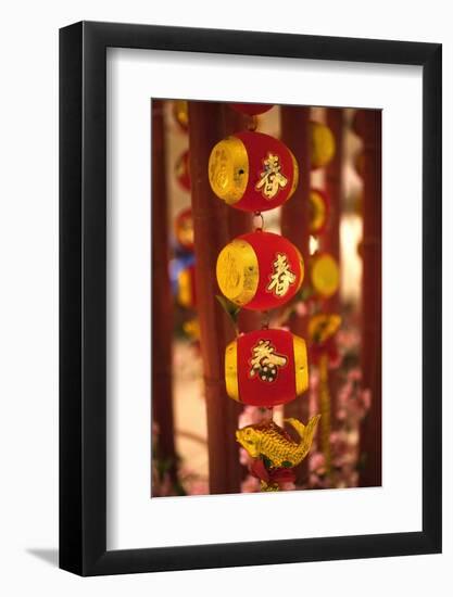 Drums and Fish Chinese New Year Decorations, Beijing, China-William Perry-Framed Photographic Print