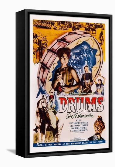 Drums, Sabu, Desmond Tester, Raymond Massey, 1938-null-Framed Stretched Canvas